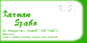 karman szabo business card